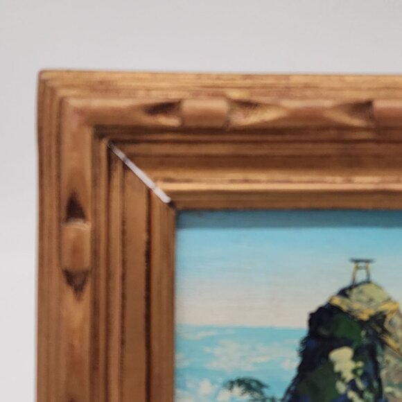 Signed Original Oil on Board Painting Ocean Surf 5" x 7" Framed Vintage Brioni - Picture 2 of 14